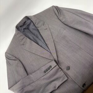 Jos A Bank Signature Collection Gray Wool Silk Blazer Jacket Mens 42R 2 Button